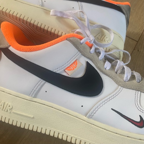 Nike Air Force 1 ‘07 LV8 Hoops Shoes White Coconut Milk Orange Men’s Size 11 - Picture 11 of 11